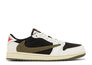 Jordan 1 low x Travis Scott 'Olive' sneakers profile side